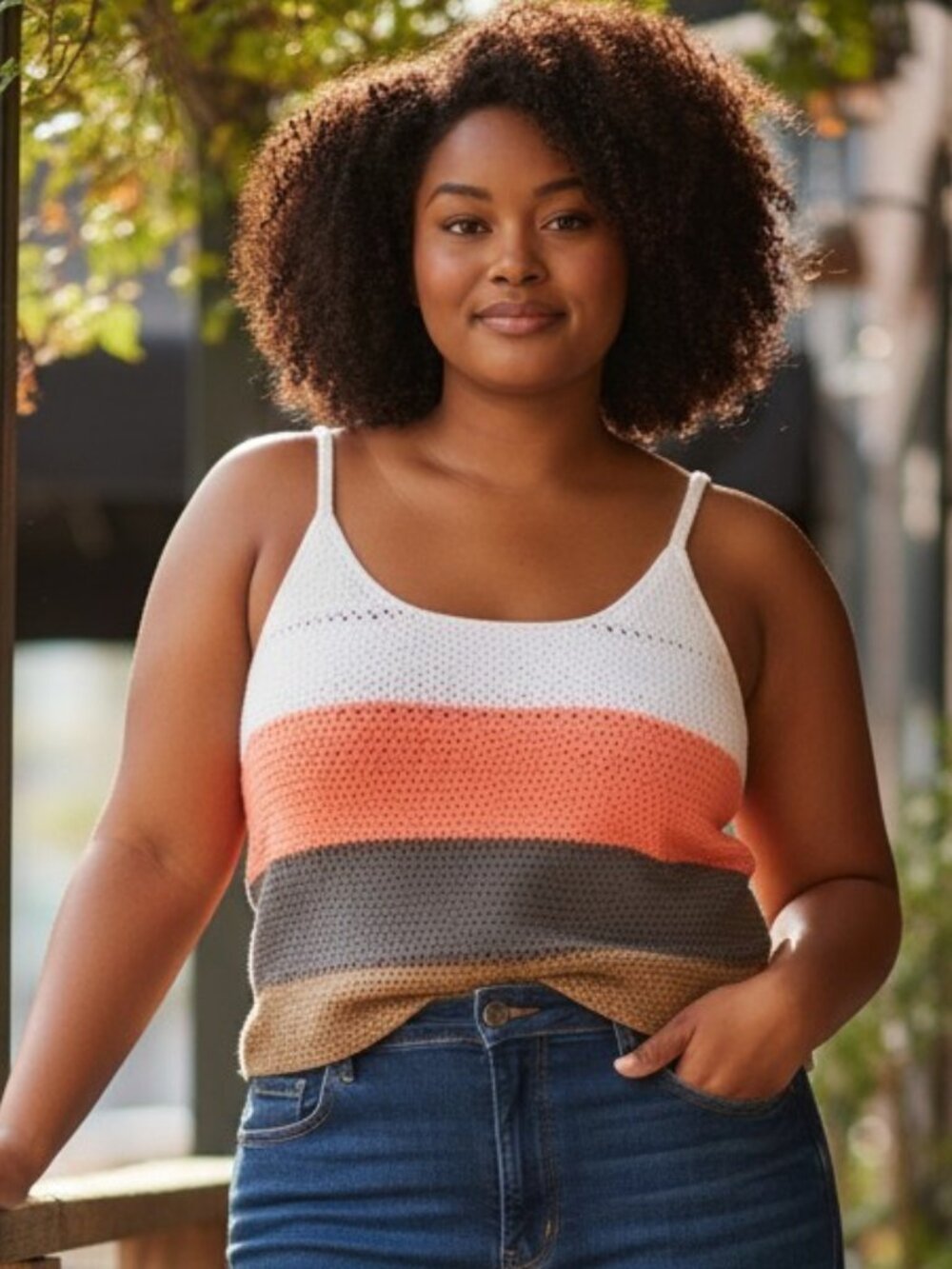 Plus Size Women’s Multicol Knit Sweater Tank - Size 2X